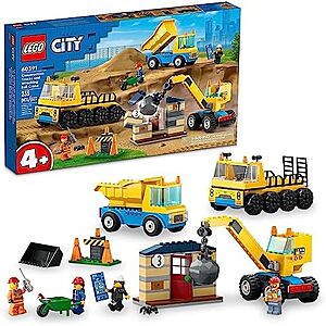 $39.98: 235-Piece LEGO City - Construction Trucks and Wrecking Ball Crane (60391, 2023) at Amazon