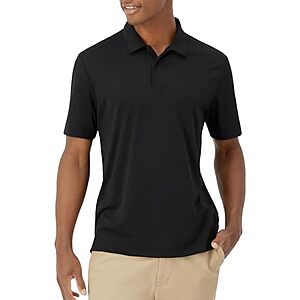 Hanes Moves Performance Men's Moisture-Wicking Short Sleeve Polo Shirt (Black) $7.25 