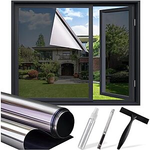 5.58*:17.5" x 78.7" One Way Privacy Window Film & Reflective Sun Blocking Window Tint at Amazon