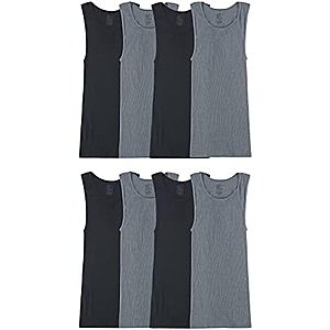 8-Count Fruit of the Loom Men's Tanks (Black/Grey) $13.35 