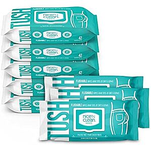 11.74*:8-Pack 42-Count Nice 'N Clean Adult Flushable Wipes at Amazon