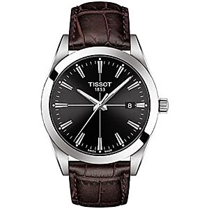 40mm Tissot Men's Gentleman Black Dial Leather Strap Watch $300 + Free Shipping