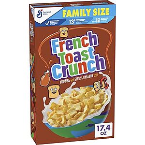 17.4-Oz French Toast Crunch Breakfast Cereal $2.35 w/ Subscribe & Save