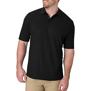 Hanes Men's X-Temp Short Sleeve Midweight Polo Shirt (Black) .30