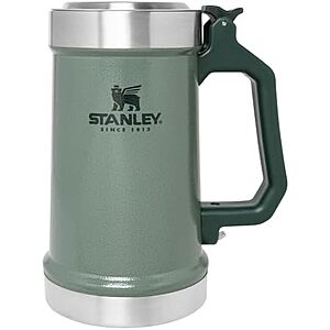 24 oz Stanley Classic Bottle Opener Beer Stein w/ Flip Up lid (Green or White) 