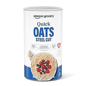 25-Oz Amazon Grocery Steel Cut Quick Oats alt=