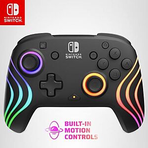 PDP Afterglow Wave Wireless RGB Pro Controller for Nintendo Switch (Black or White) $39.90 + Free Shipping