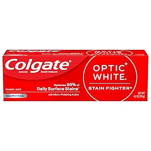 4.2-Oz Colgate Optic White Stain Fighter Whitening Toothpaste (Clean Mint) https://static.slickdealscdn.com/attachment/1/1/7/1/5/2/7/300x300/19042990.thumb.80 w/ Subscribe & Save