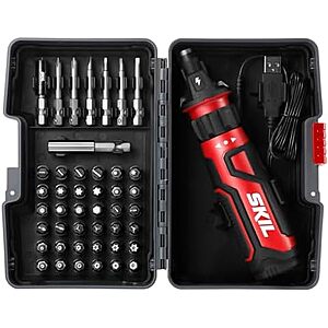 $30.30: SKIL Rechargeable 4V Cordless Screwdriver with Circuit Sensor Technology Includes 45pcs Bit Set at Amazon