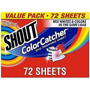 72-ct Shout Color Catcher Sheets for Laundry $5.35 w/ Subscribe & Save
