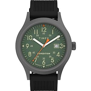 40mm Timex Expedition Metal Field Men’s Analog Watch w/ Black Silicone Strap $23 