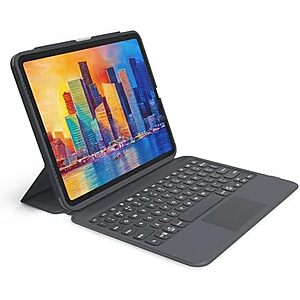 $44.99: ZAGG Pro Keys Wireless Keyboard with Trackpad and Detachable Case - Compatible with The Apple iPad 10.2" (Gen 9, 8, 7 ) - Charcoal at Amazon