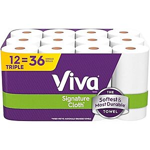 Select Accounts: 12-Pack 129-Sheet Viva Signature Cloth Paper Triple Roll Towels $14.50 w/ Subscribe & Save