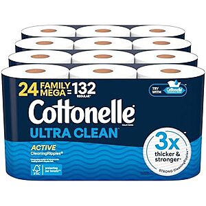 24-Pack Cottonelle Toilet Paper Family Mega Rolls $13.80 w/ Subscribe & Save