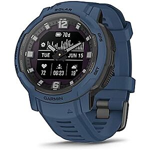 $259.99: Garmin Instinct Crossover Solar, Rugged Hybrid Smartwatch (Tidal Blue) at Amazon