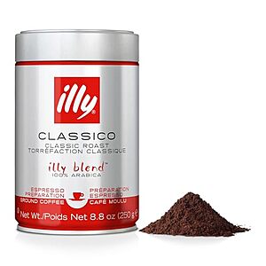 8.8-Oz illy Classic Roast Ground Coffee (Classico Medium Roast Ground Espresso) $6.85 w/ Subscribe & Save