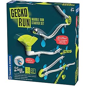 63-Pc Thames & Kosmos Gecko Run Flexible Track Vertical Marble Run Starter Set $13.90 