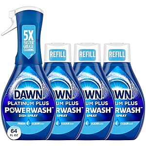 4-Pack 16-Oz Dawn Platinum Powerwash Dish Spray (Fresh Scent) $12.05 & More w/ Subscribe & Save