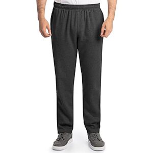 Fruit of the Loom Men's Eversoft Fleece Open Bottom Sweatpants w/ Pockets (Black) $7.45 