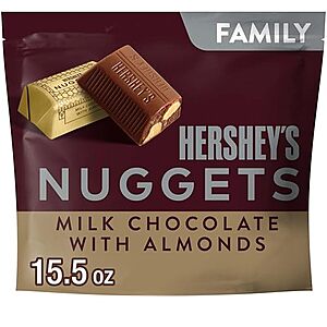 15.5oz HERSHEY'S NUGGETS Milk Chocolate with Almonds Candy Family Pack $5.30 