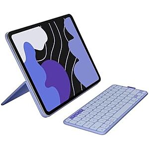 $139.99 | Logitech Flip Folio, Keyboard Case for iPad Pro 13-inch (M4 & M5) & iPad Air 13-inch (M2 & M3) (2024, 2025) - Lilac at Amazon