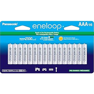 16-Ct Panasonic eneloop AAA 2100 Cycle Rechargeable Batteries $32 