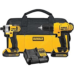 $126.65 | DEWALT 20V MAX Cordless Drill and Impact Driver, Includes 2 Batteries, Charger and Bag (DCK240C2) + 10% Back w/ Prime Visa Card at Amazon