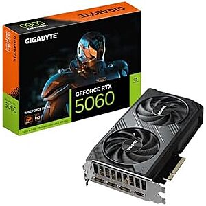 GIGABYTE GeForce RTX 5060 WINDFORCE OC 8G Graphics Card $260 + Free Shipping