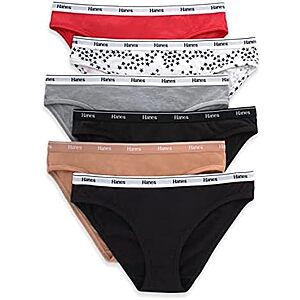 6-Pack Hanes Women's Originals Bikini Panties (Basic Color Mix) $8.80 