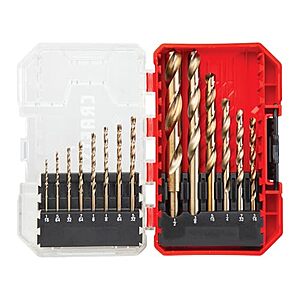 $9.98 | 14-Piece CRAFTSMAN Gold Oxide Drill Bit Set for Wood, Plastic, or Metal (CMAM2214) at Amazon