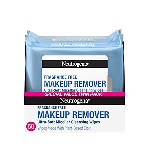 2-Pack 25-Count Neutrogena Makeup Remover Face Wipes (Fragrance Free) $4.50 w/ Subscribe & Save