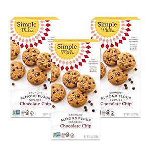 3-Pack 5.5-Oz Simple Mills Almond Flour Crunchy Cookies (Chocolate Chip) $8.15 w/ Subscribe & Save