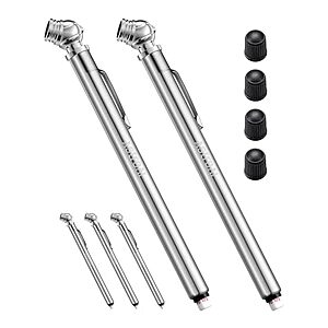 AC] $2.69* | 2-Pack AstroAI 75PSI Air Pencil Tire Pressure Gauge (Stainless Steel) at Amazon