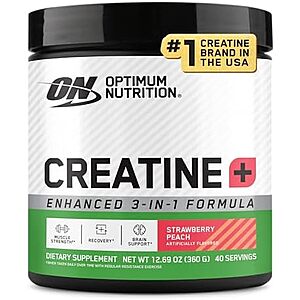 S&S,AC] $16.78* | 2 × 12.69-Oz Optimum Nutrition Creatine Monohydrate Plus Powder w/ Electrolytes ($8.39 each) at Amazon