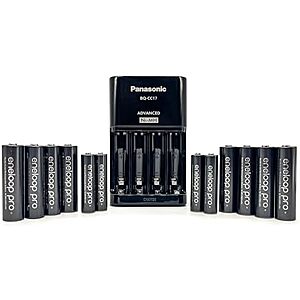 52.20 | Eneloop Panasonic K-KJ17KC84CZ pro Power Pack;8AA,4AAA,and Advanced CC17 Rechargeable Battery Charger at Amazon