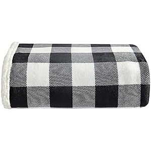 $12.90* | 50" x 60" Eddie Bauer Reversible Sherpa & Brushed Fleece Throw (Cabin Plaid Black) at Amazon