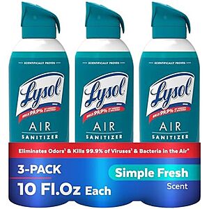 S&S] $13.93 | 3-Pack 10-Oz Lysol Air Sanitizer Spray (Simple Fresh) at Amazon ($4.64 each