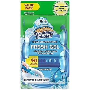 24-Count Scrubbing Bubbles Fresh Gel Toilet Bowl Cleaning Stamps (Rainshower) $8.65 w/ Subscribe & Save