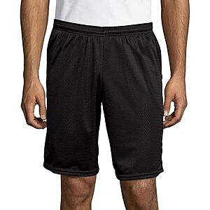 6.98* | Hanes Sport Men's Mesh Pocket Shorts (Ebony,9" Inseam) at Amazon