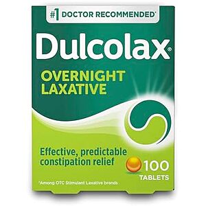 S&S,AC] $7.36 | 100-Count Dulcolax Stimulant Laxative Tablets at Amazon