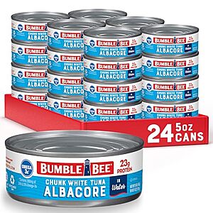 24-Pack 5-Oz Bumble Bee Chunk White Albacore Tuna in Water $18.90 w/ Subscribe & Save