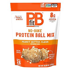 S&S,AC] $3.54 | 10.58-Oz PBfit No Bake Peanut Butter Protein Ball Mix at Amazon