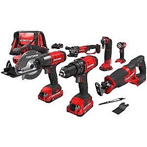 269 | 7-Tool Craftsman V20 Cordless Combo Kit w/ 2 Batteries & Charger at Amazon