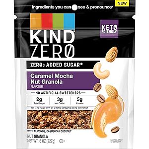S&S,AC] $3.11 | 8-Oz KIND Zero Added Sugar Granola (Caramel Mocha Nut) at Amazon