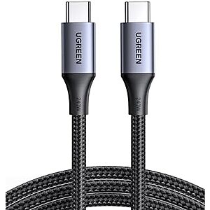 6.6' UGREEN 240W USB C to USB C Nylon Braided Charging Cable $8.55 
