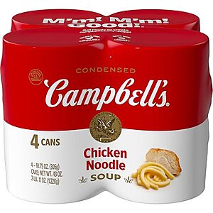 4-pk 10.75-oz Campbell's Condensed Chicken Noodle Soup 8 for $20.40 w/ Subscribe & Save