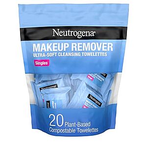 [S&S, AC] $3.04* | 20-Count Neutrogena Makeup Remover Facial Cleansing Towelette Singles at Amazon