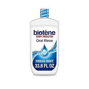 [S&S, AC] $5.38* | 33.8-Oz Biotene Oral Rinse Mouthwash for Dry Mouth (Fresh Mint) at Amazon