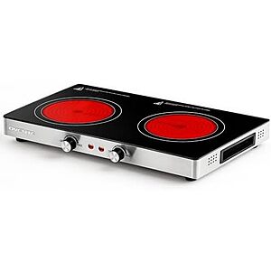 1800W OVENTE Infrared Ceramic Double Burner Electric Hotplate $43.15 + Free Shipping