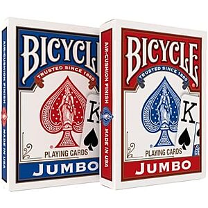 2-Pack Bicycle Jumbo Index Playing Cards $4.20